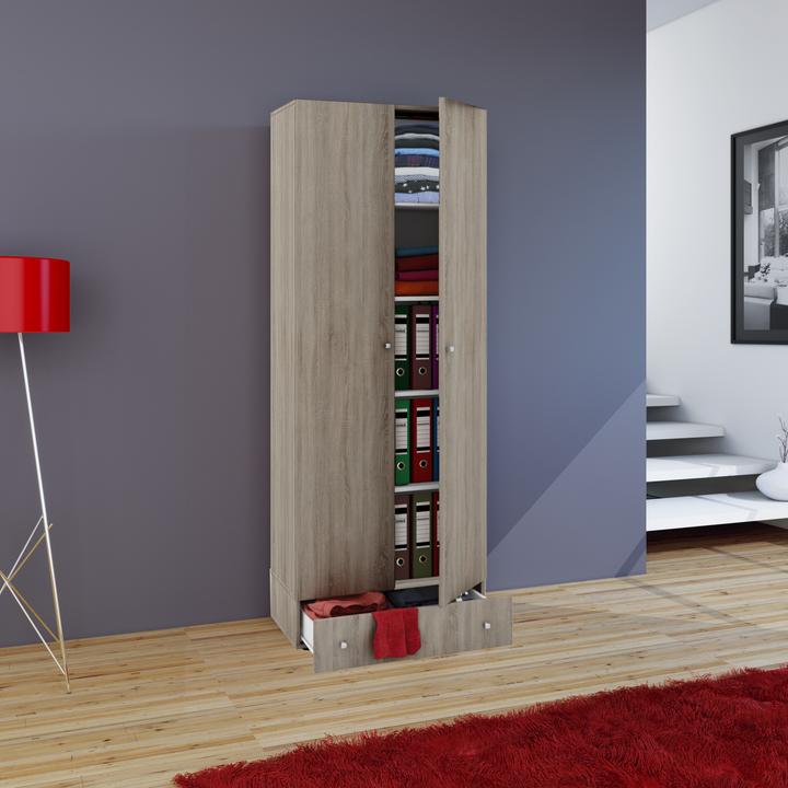 Produktbild VCM Holz Mehrzweckschrank Serie Vandol mit Drehtüren (70 x 40 x 196 cm)