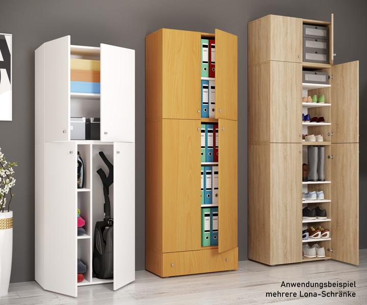 Image du produit VCM Armoire de bureau Armoire à dossiers Lona 5 tiroirs portes battantes (70 x 39 x 200 cm)