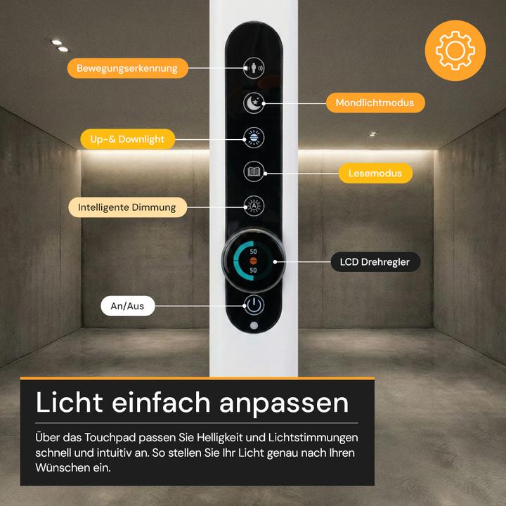 Produktbild Enovalite LED Büro-Stehleuchte Up&Down mit Sensor
