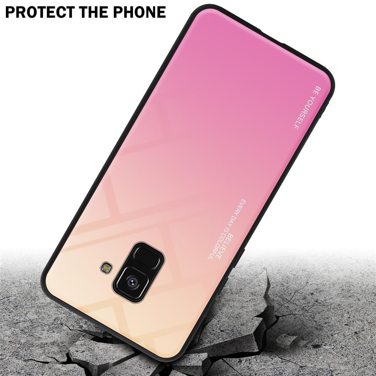 Thumbnail - Cadorabo TPU 2 Farben Glas Cover (Samsung Galaxy A8 (2018)), Smartphone Hülle, Schwarz