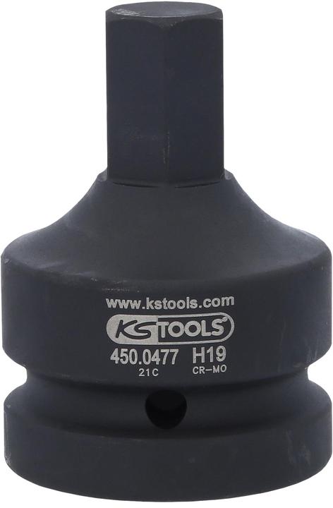 Actual product image KS Tools 1" power bit socket nut hexagon socket (19 mm)