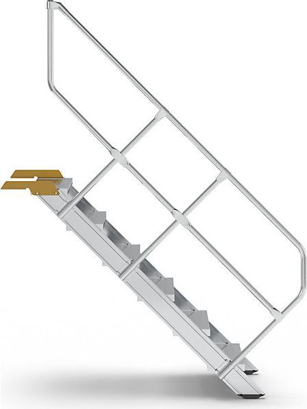 Immagine prodotto Munk Scale a 45° Larghezza gradini 600 mm 6 gradini Alluminio scanalato (Stile, 138 cm)