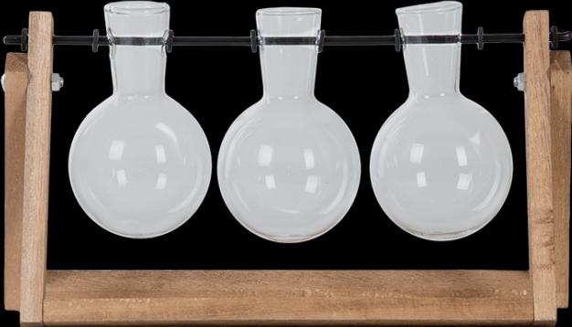 Actual product image Esschert Design Cuttings Vase L 25.5 cm, Brown/Transparent (1 x, 25.5 x 6.5 x 14.5 cm, 2.78 l)