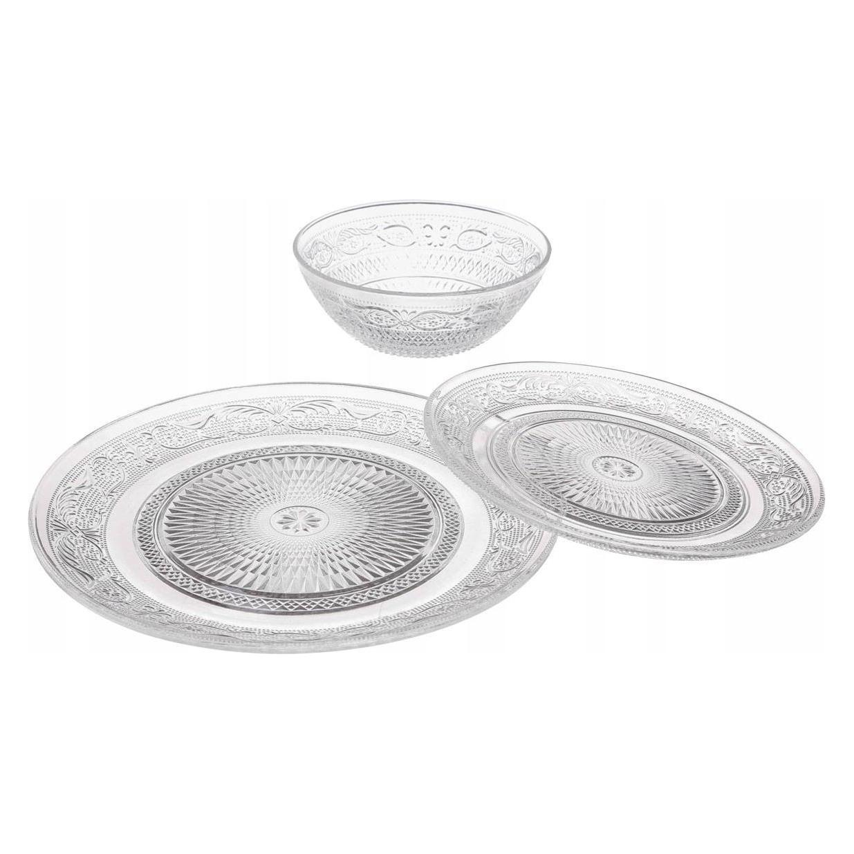 Secret De Gourmet, Serviesset, 18-teiliges Kristall-Look-Geschirrset (18 Pcs.)