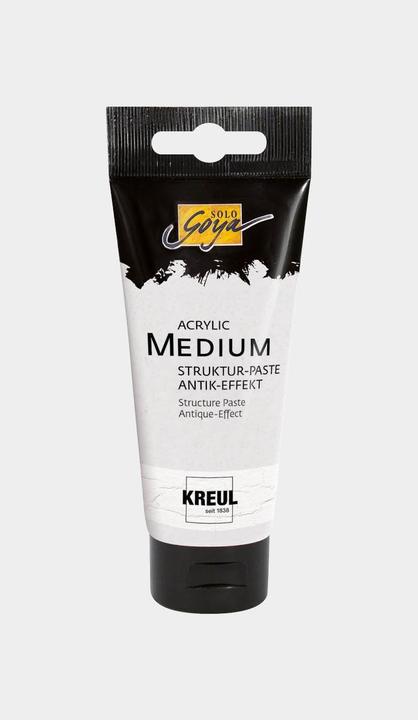 Produktbild Magni KREUL 86101 - Solo Goya Acrylic Medium, 100 ml Tube, Strukturpaste Antik Effekt, pastose Spachtelmas (Weiss, 100 ml)