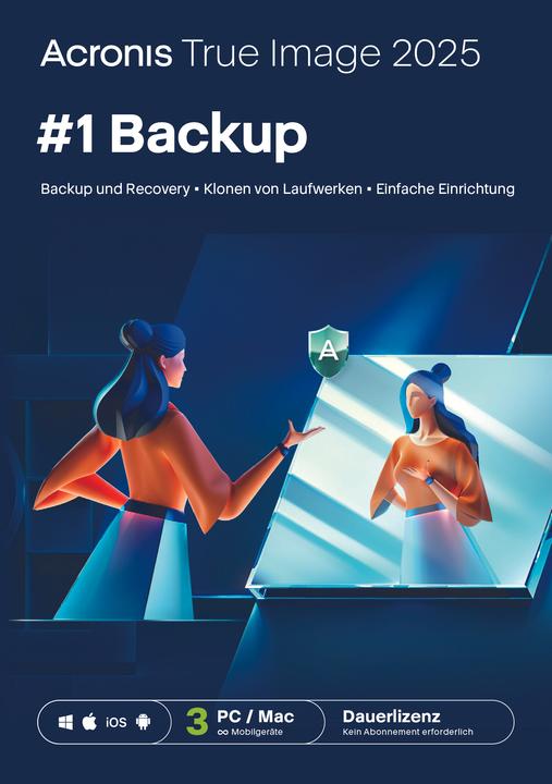 Produktbild Acronis True Image 2025 3 Computers Perpetual Download Code (1 User, 3 Geräte/User, unbegrenzt)