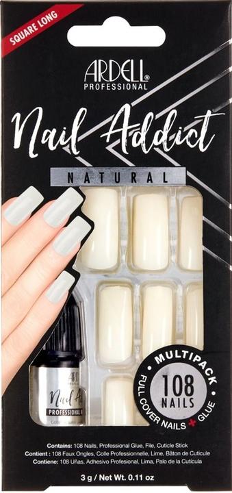 Image du produit Ardell Nail Addict Natural Multipack Squared Long 108 Stk (Ongles artificiels, Blanc)