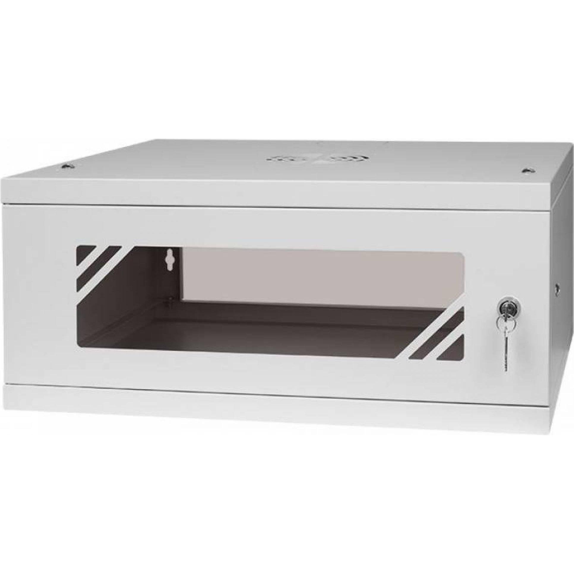 Stalflex Armadio rack 19" 4U con porta in vetro grigio RC19-4U-450GG (Rack da 19 pollici), Armadio rack, Grigio