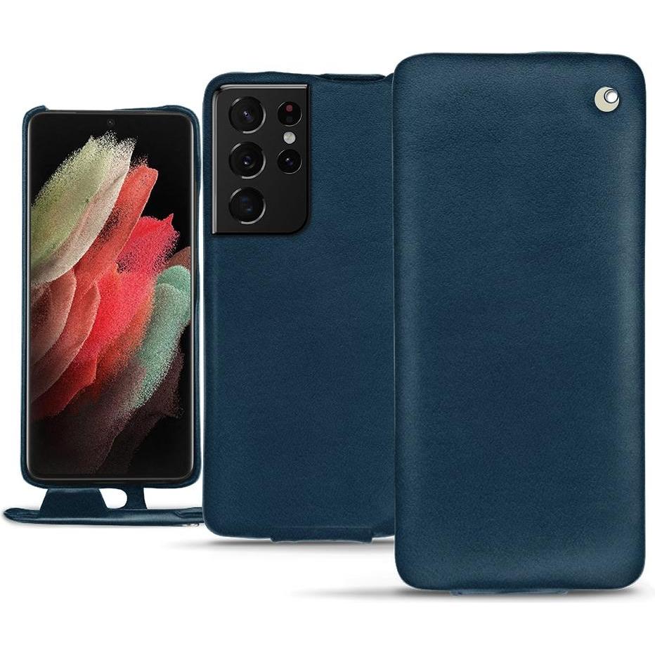 Thumbnail - Noreve Lederschutzhülle vertikal (Samsung Galaxy S21 Ultra), Smartphone Hülle, Blau