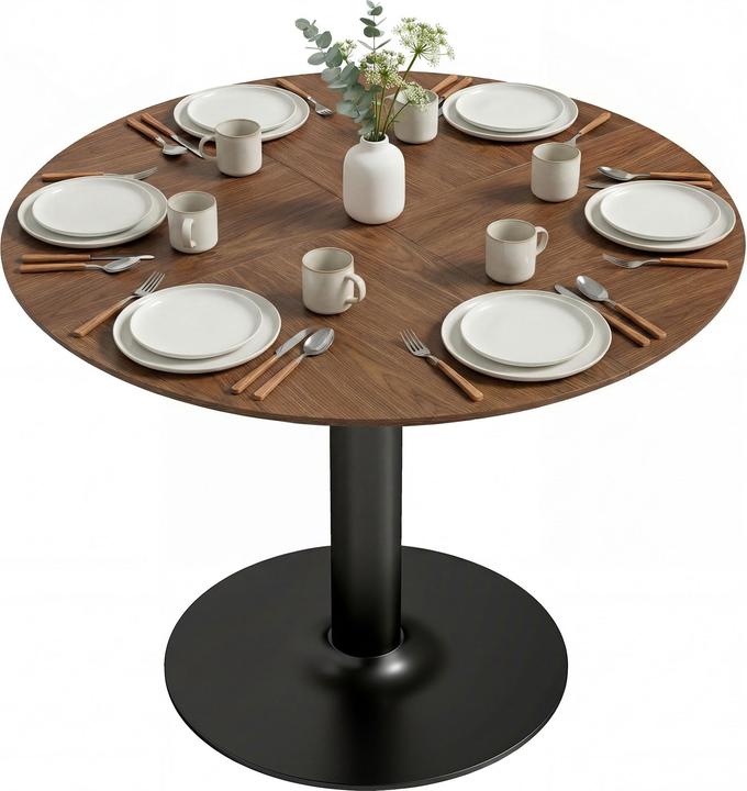 Image du produit Homcom Esstisch MDF, Stahl Braun (110 x 78 cm)