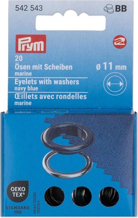 Immagine prodotto Prym Occhielli con dischi MS, colore navy-argento 11 mm, 20 pezzi.