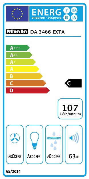 Energie-Label Miele DA3466EXTA ED (Flachschirmhaube)