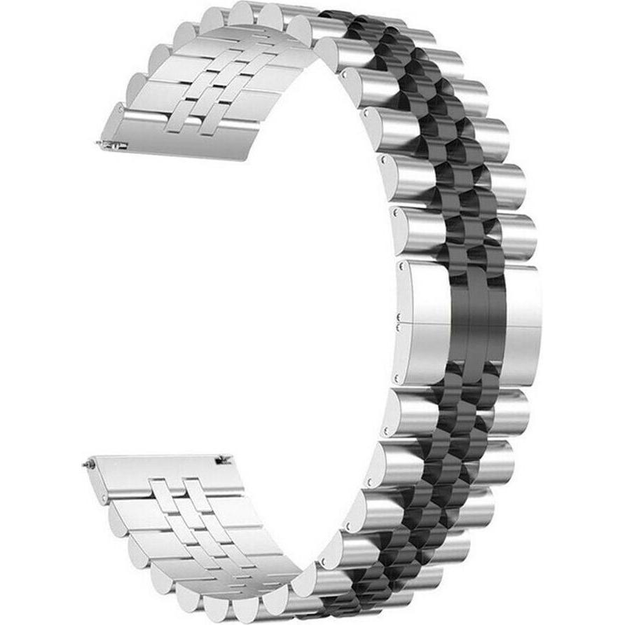 Thumbnail - Strap-it Stahlarmband (20 mm, Edelstahl), Uhrenarmband, Schwarz, Silber, Mehrfarbig