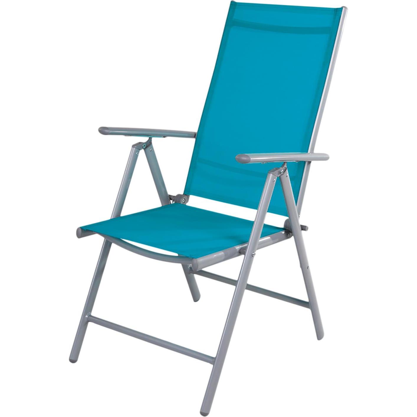 Thumbnail - Mojawo, Gartentisch + Balkontisch, Bistrogarnitur 3-teilig Aluminium - Textilen Silber / Patrol (60 cm)