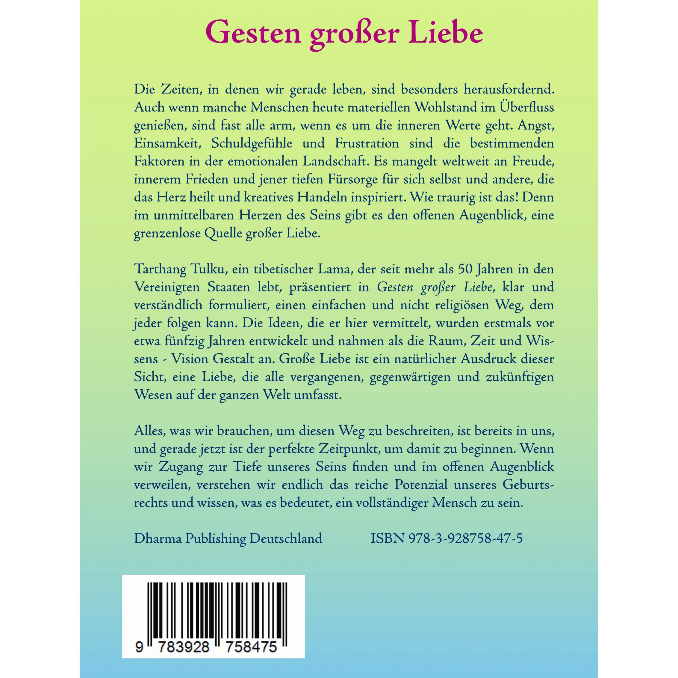 Thumbnail - Gesten grosser Liebe, Ratgeber von Tarthang Tulku