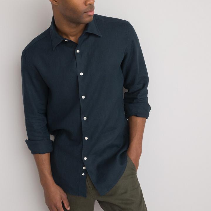 Produktbild La Redoute Collections Gerades Leinenhemd Signature mit langen Ärmeln (S)
