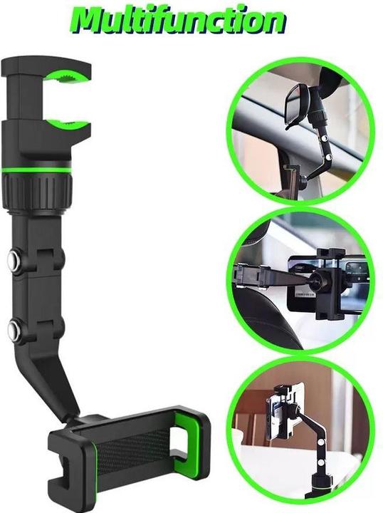 Produktbild PhoneLook Universal Rückspiegel Smartphone Halter Multi-Funktions Halterung flexibler Arm und Klemme