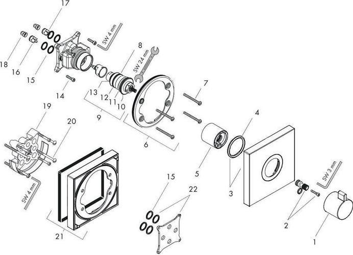 Immagine prodotto hansgrohe HG set pronto per il montaggio SHOWERSELECT Highflow f termostato a scomparsa nero opaco