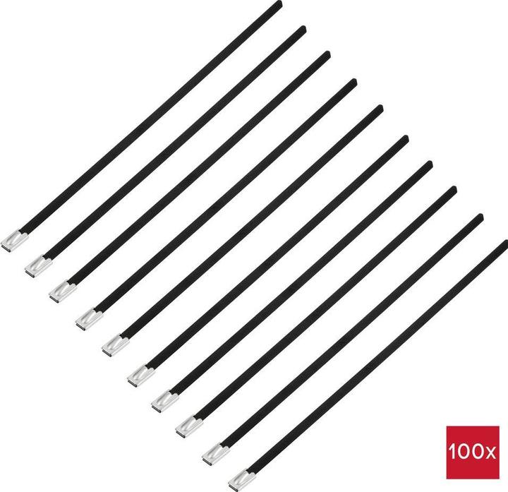 Tru Components TC-12647592 Steel cable tie 200 mm 4.6 mm AISI 304 with coating