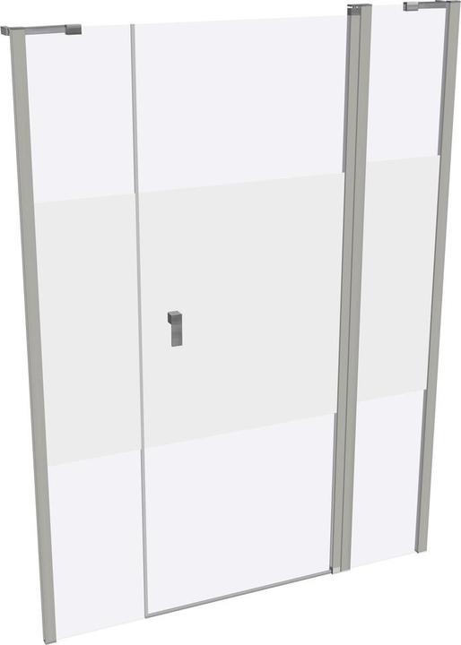 Actual product image Hüppe Design pure 4-corner swing door with fixed segment and side panel in niche, width:140cm height:190cm (200 cm, 140 cm, 190 cm)