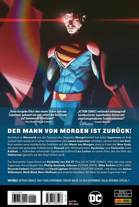 Produktbild Panini Superman - Action Comics (Deutsch, Riccardo Federici, Joshua Williamson, Tom Taylor, Mike Perkins, David Lapham, Marv Wolfman, Mark Waid, Philip Kennedy Johnson, 2023)