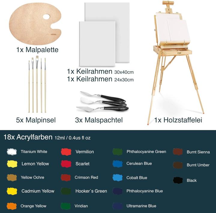 Image du produit Artina Set de chevalets Madrid, 30pcs