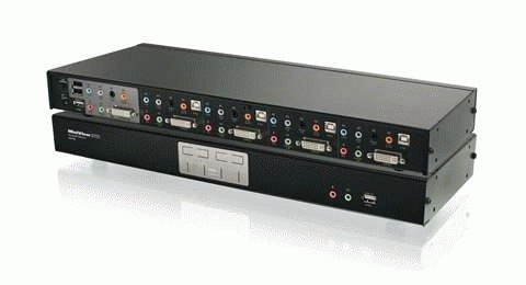 Produktbild Iogear 4-Port Dual Link DVI KVMP Switch with 7.1 Audio and Cables