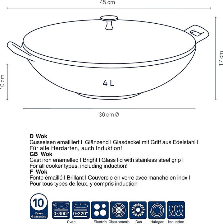 Produktbild Kela Wok Calido (36 cm, Wok Pfanne, Gusseisen)