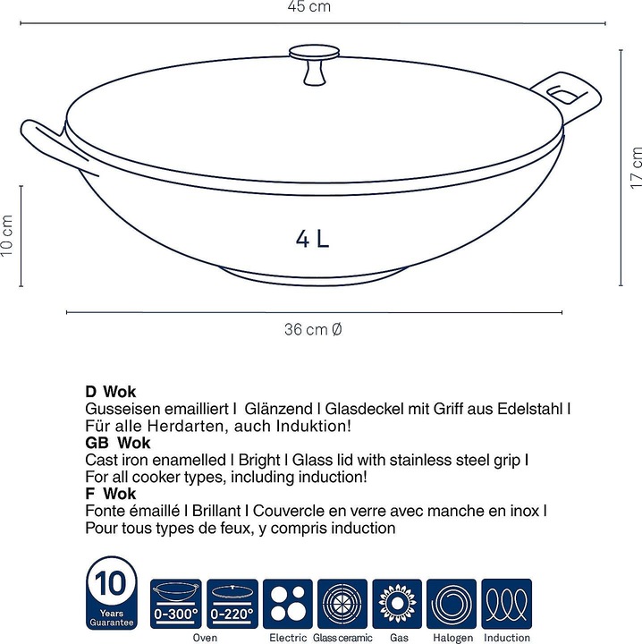 Immagine prodotto Kela Wok Calido (36 cm, Wok, Ghisa)