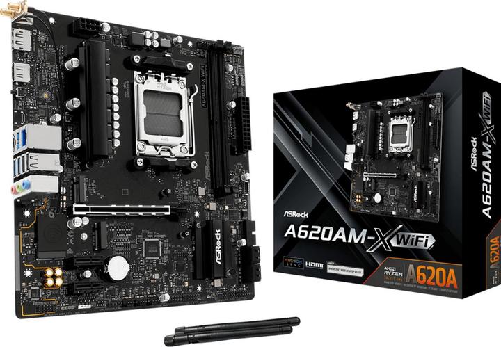 AsRock A620AM-X WiFi AM5 mATX HDMI/DP DDR5 (AM5, AMD A620, mATX)