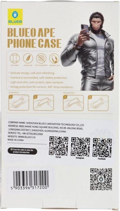 Actual product image BlueO Consumables! APE Phone Case - Apple iPhone 16 gray (Apple iPhone 16)