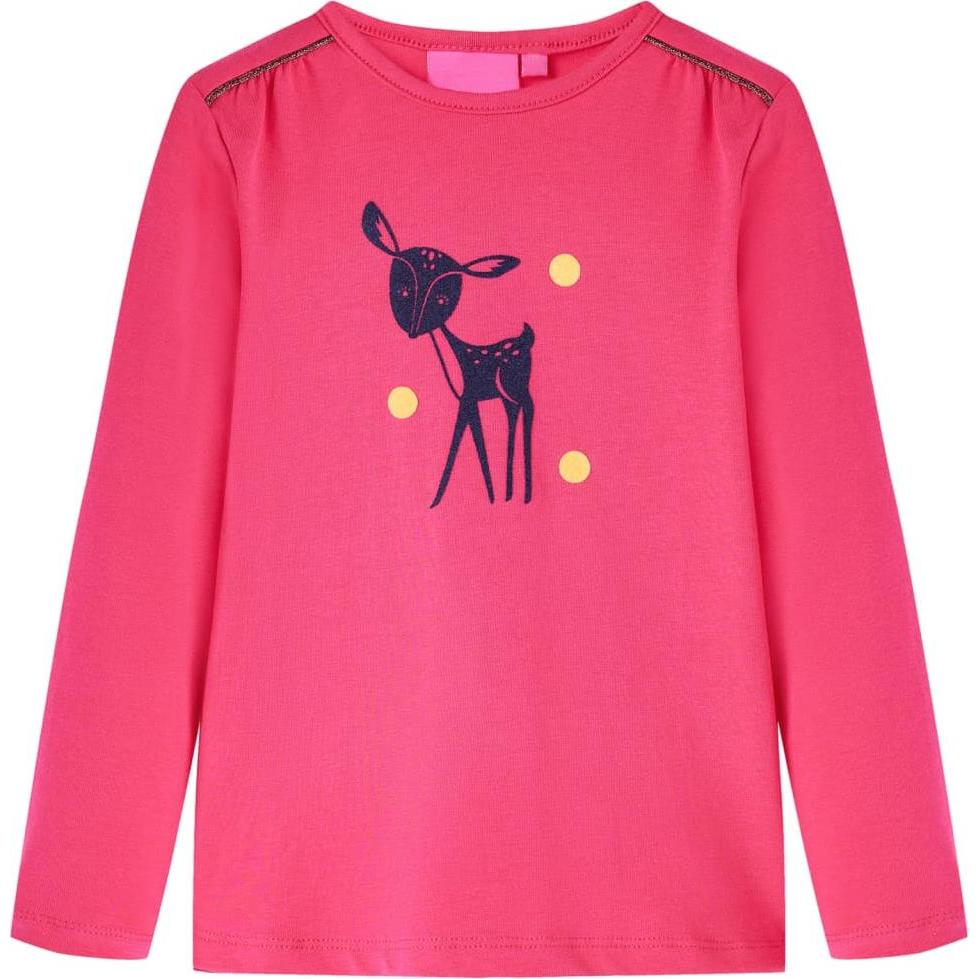 VidaXL, Unisex, Shirt, Kinder-Langarmshirt Knallrosa 116,Material: 95 % Baumwolle, Rosa, (116)