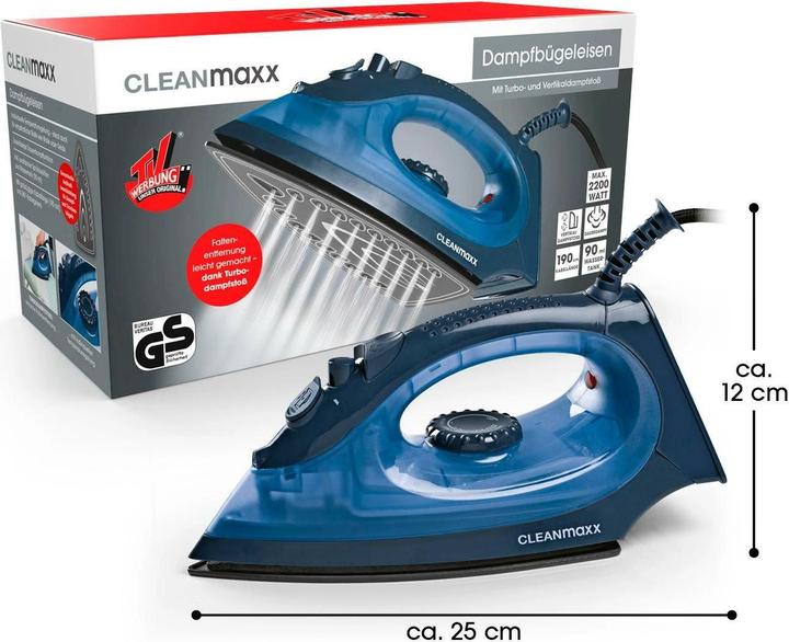 Image du produit CleanMaxx Fer à repasser à vapeur CLEAN edition (2200 W, 0.70 g/min)