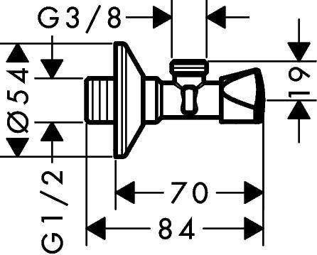 Image du produit hansgrohe HG robinet d'arrêt E chromé