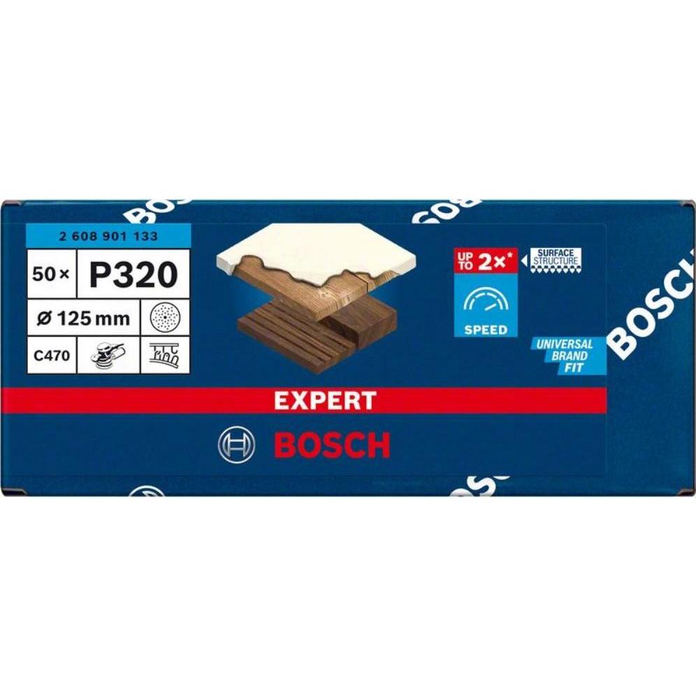 Thumbnail - Bosch Professional Zubehör, Schleifmittel, EXPERT C470 Schleifpapier Mehrloch für Exzenterschleifer, 125 mm, G 320, 50-t...