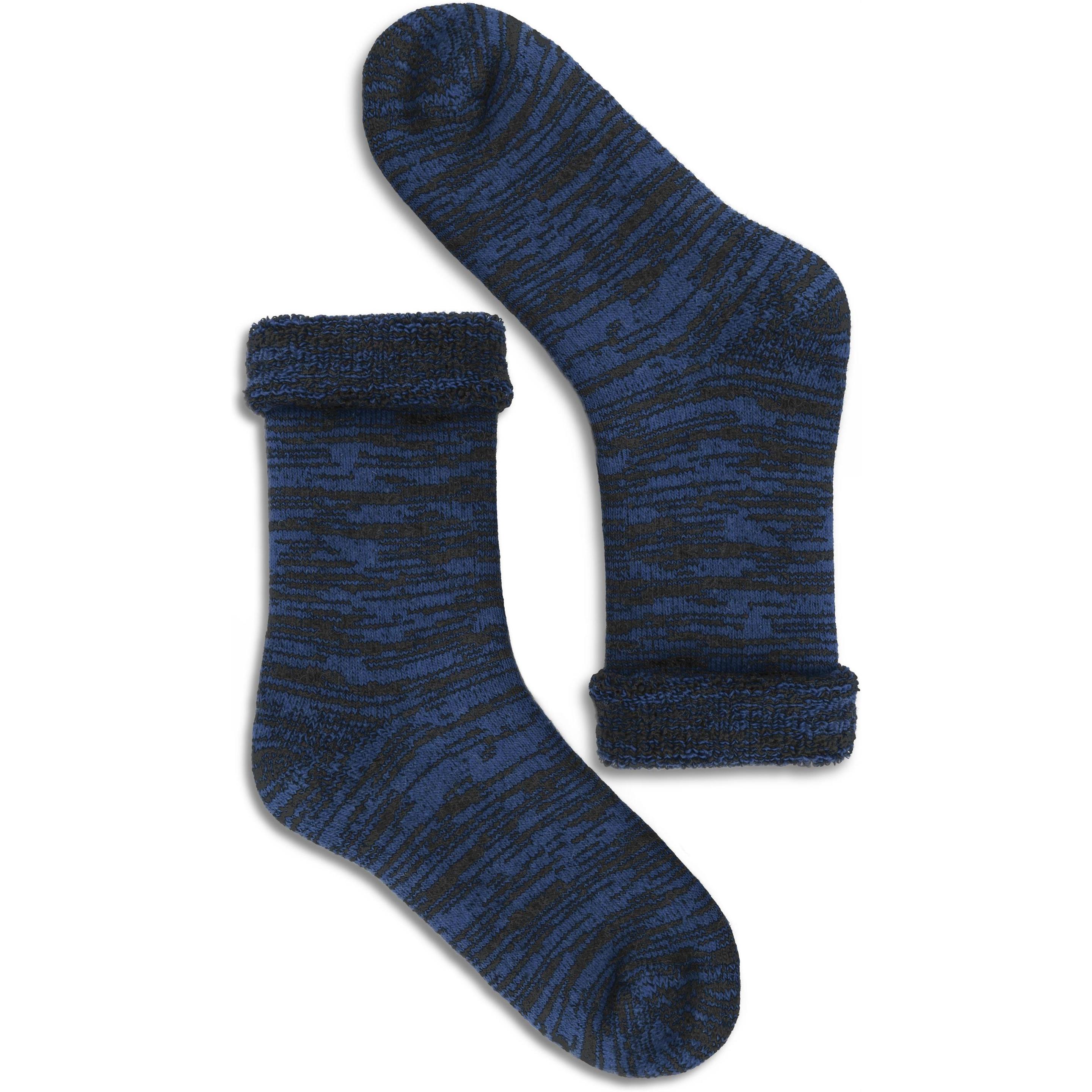 Thumbnail - Polar Husky, Herren, Socken, Farbige Vollplüsch-Socken mit Wolle, Blau, (Einzelpack, 47 - 50)