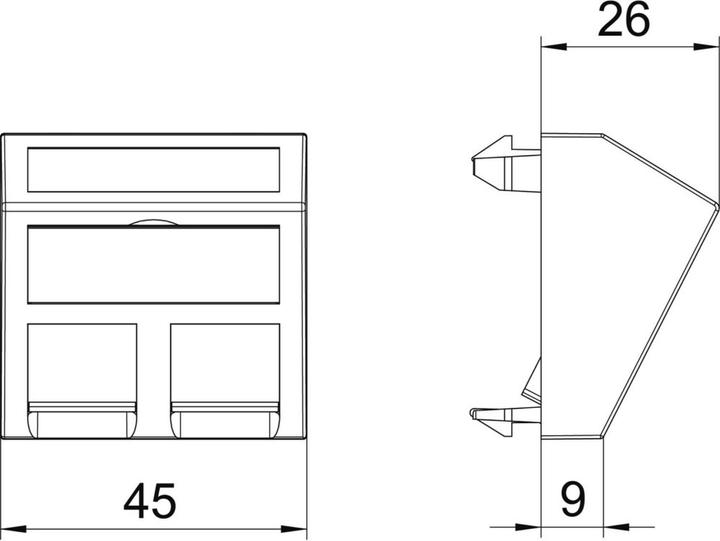 Produktbild OBO Bettermann Datentechnikträger für 2 Anschlussmodule 6119268