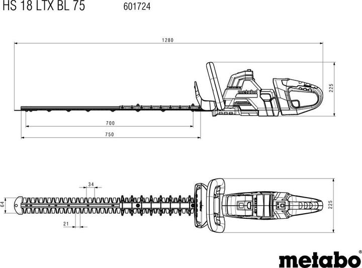 Image du produit Metabo HS 18 LTX BL 75 (Taille-haies sans fil)