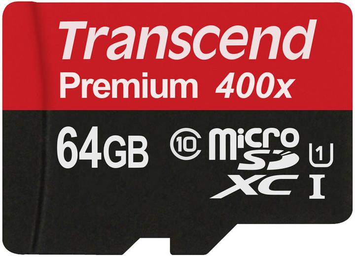 Produktbild Transcend microSDXC Premium 400x UHS-I (64 GB, microSDXC, U1, UHS-I)