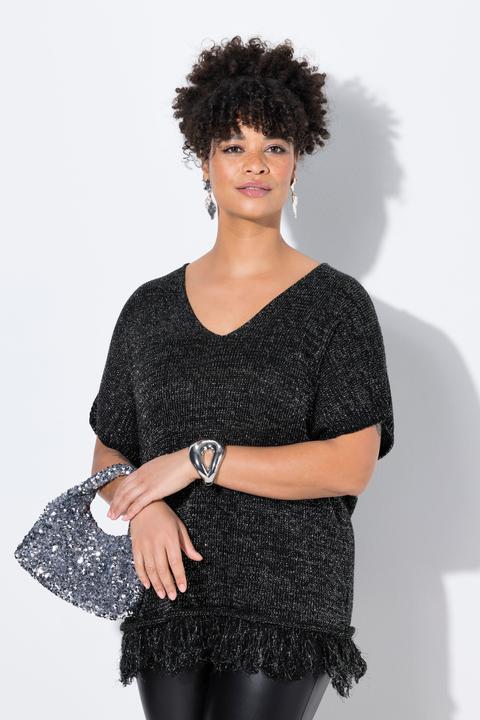 Immagine prodotto Miamoda Strickshirt, oversized, Glitzer-Effekt, Fransensaum (58)