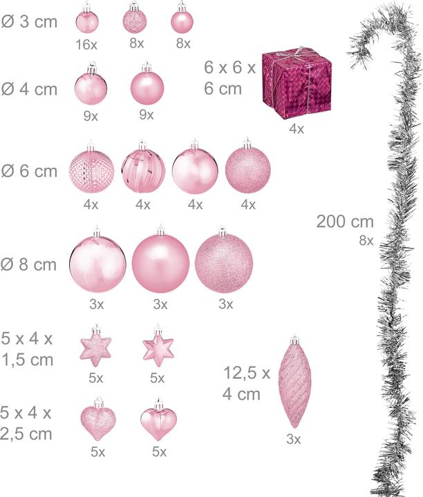 Actual product image Relaxdays 110-piece Christmas baubles set (110 -part)