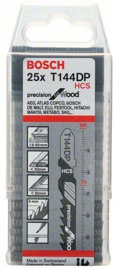 Actual product image Bosch Professional Zubehör PRO Wood precise T144DP Jigsaw blade, 100 mm, 25 pcs.