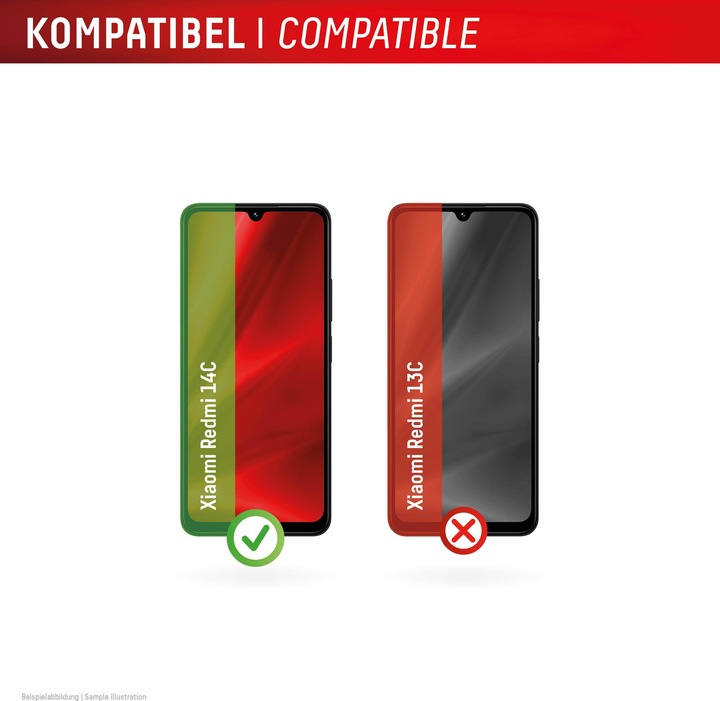 Actual product image Displex Smart Glass, Displayschutzfolie (1 Piece, Xiaomi Redmi 14C)