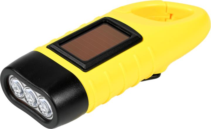 Actual product image ProPlus Flashlight with carbin hook solar + dynamo (12.40 cm, 12 lm)