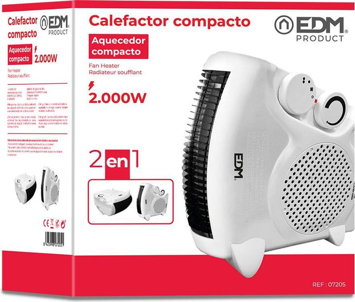 Produktbild EDM Heizung 07205 Weiss 1000 - 2000 W Kompakt (2000 W)