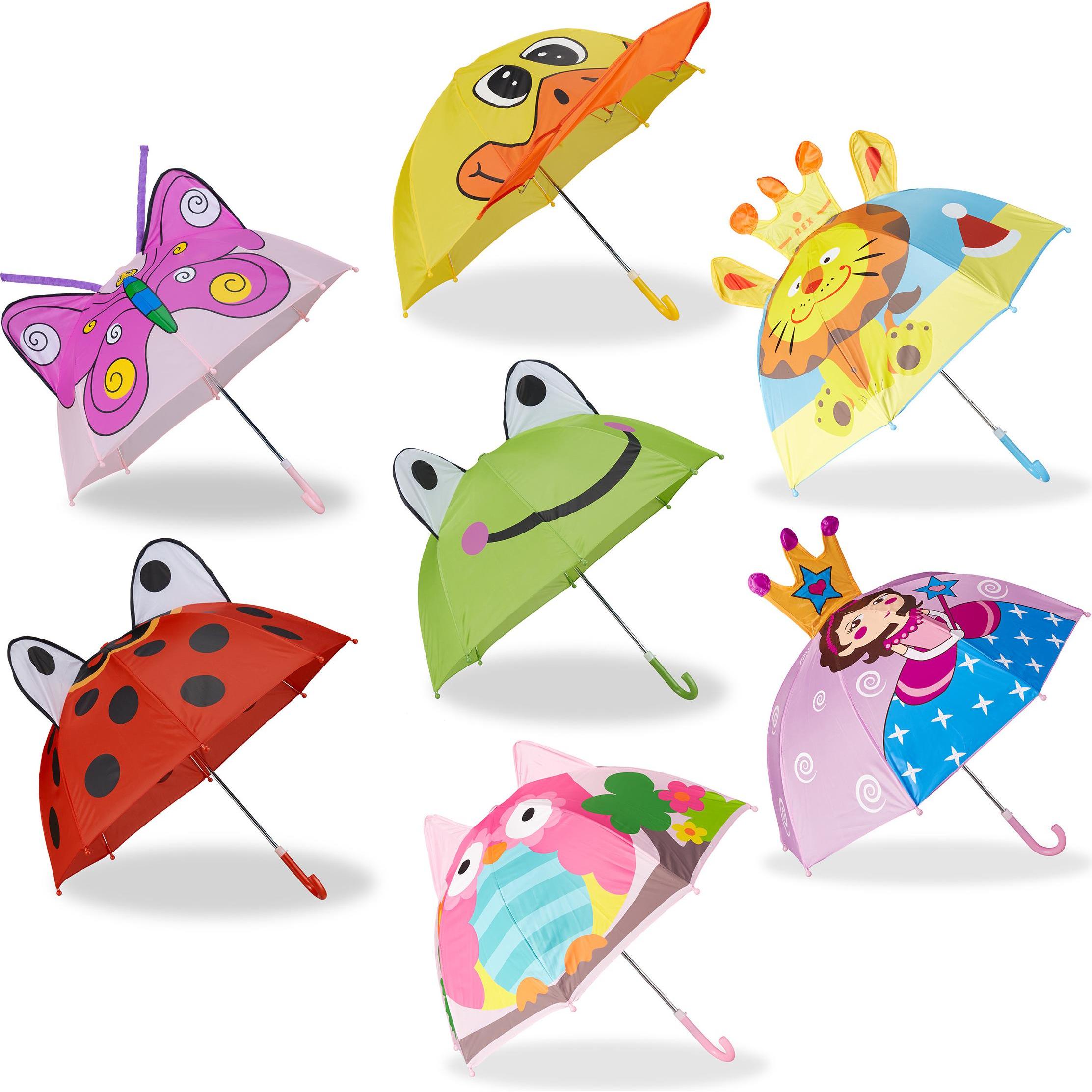 Thumbnail - Relaxdays, Mädchen, Regenschirm, Kinderregenschirm, Rot