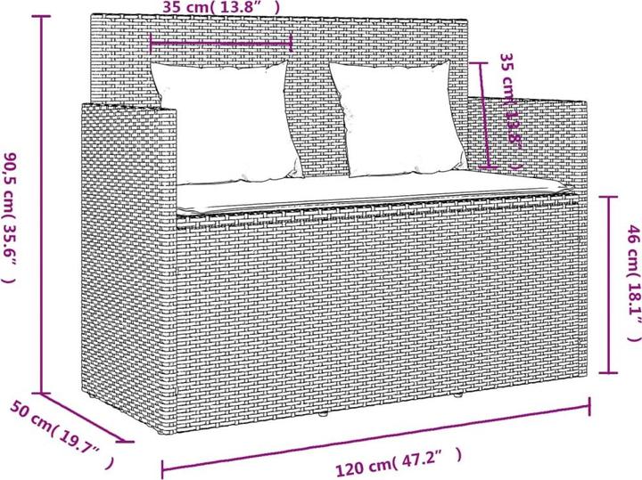 Actual product image vidaXL Garden bench