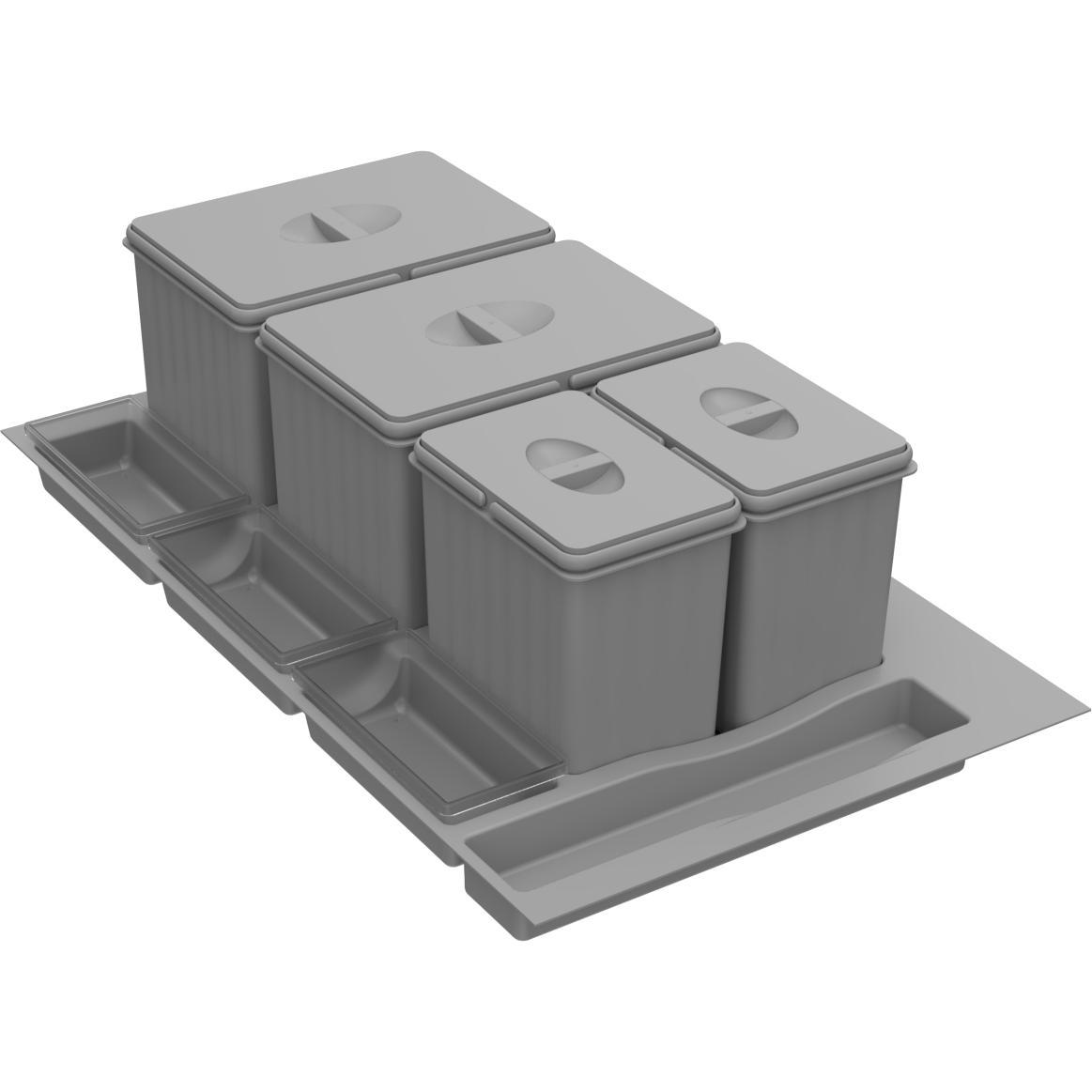 Hettich Abfallsystem Bin.it Flex, Abfalleimer, Grau