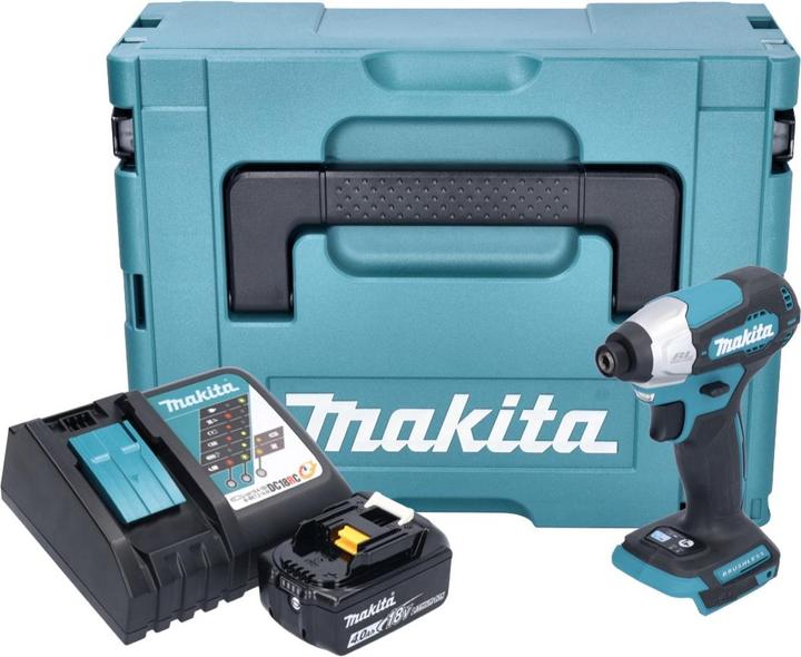 Produktbild Makita DTD 157 RM1J Akku Schlagschrauber 18 V 140 Nm 1/4" Brushless + 1x Akku 4,0 Ah + Ladegerät +