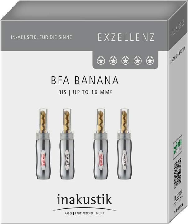 Actual product image Inakustik Excellence BFA Banana, Set of 4, Rhodium (4.4mm (Bantam))